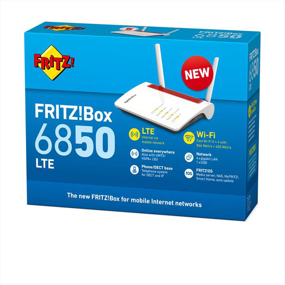 "FRITZ! - FRITZ!BOX 6850 LTE-Bianco/Rosso"
