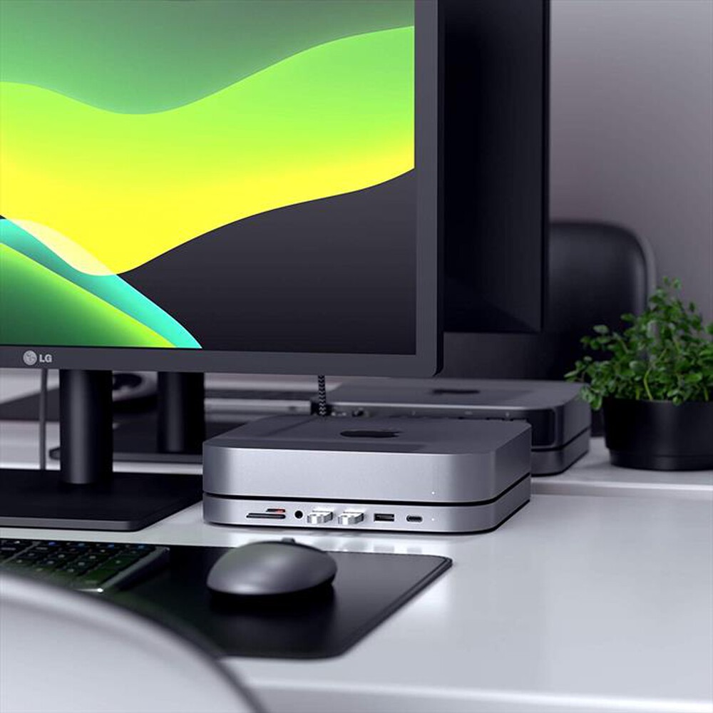 "SATECHI - SUPPORTO CON HUB IN ALLUMINIO PER MAC MINI-nero"
