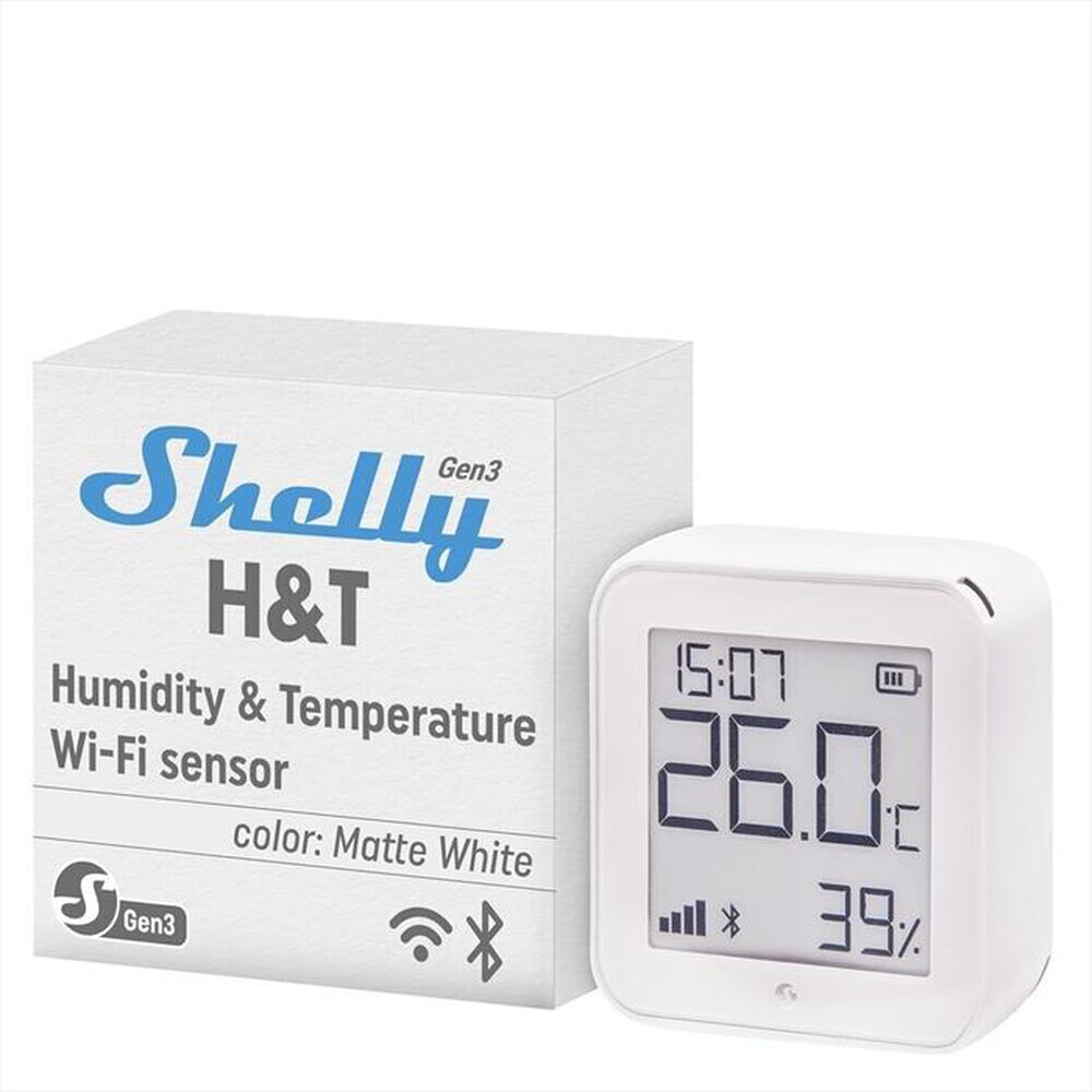 SHELLY - Sensore temperatura e umidit&agrave; H&T GEN3-bianco