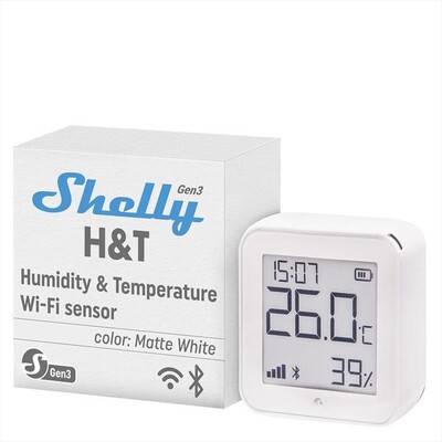 SHELLY - Sensore temperatura e umidit&agrave; H&T GEN3-bianco
