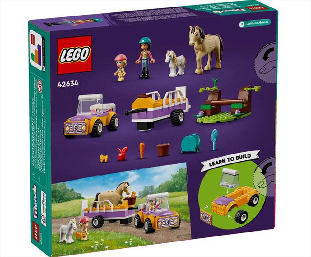 "LEGO - FRIENDS Rimorchio con cavallo e pony - 42634-Multicolore"