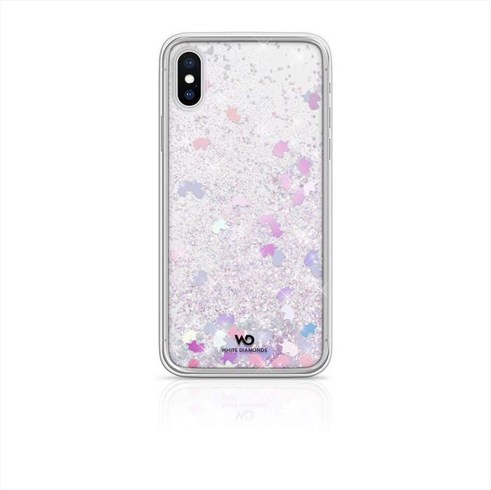 "WHITE DIAMOND - SPARKLE COVER IPHONE X/XS UNICORNI-ARGENTO/TPU"