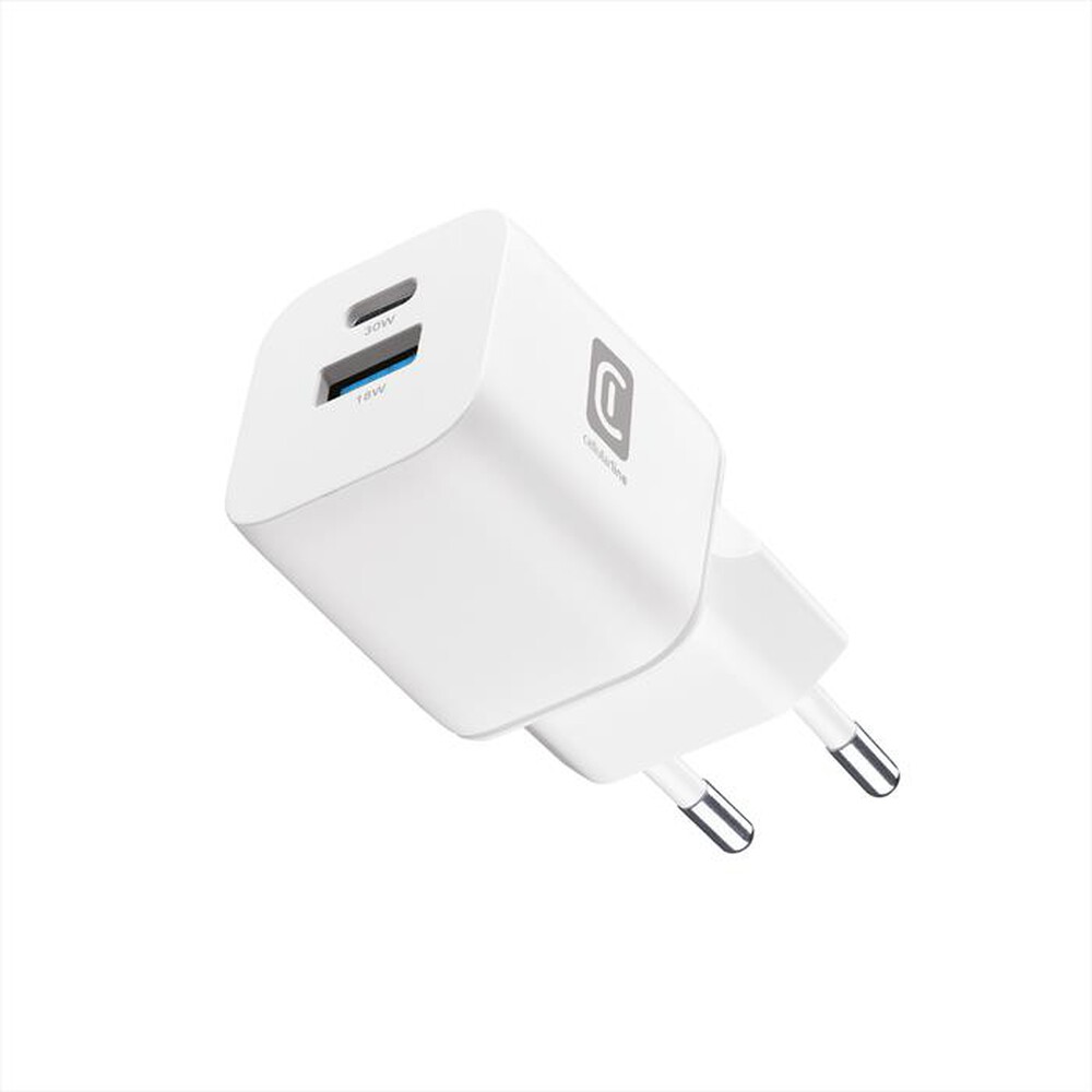 Immagine del prodotto CELLULARLINE - Caricabatterie GaN+ 30W Multiporta USB-A+C-Bianco