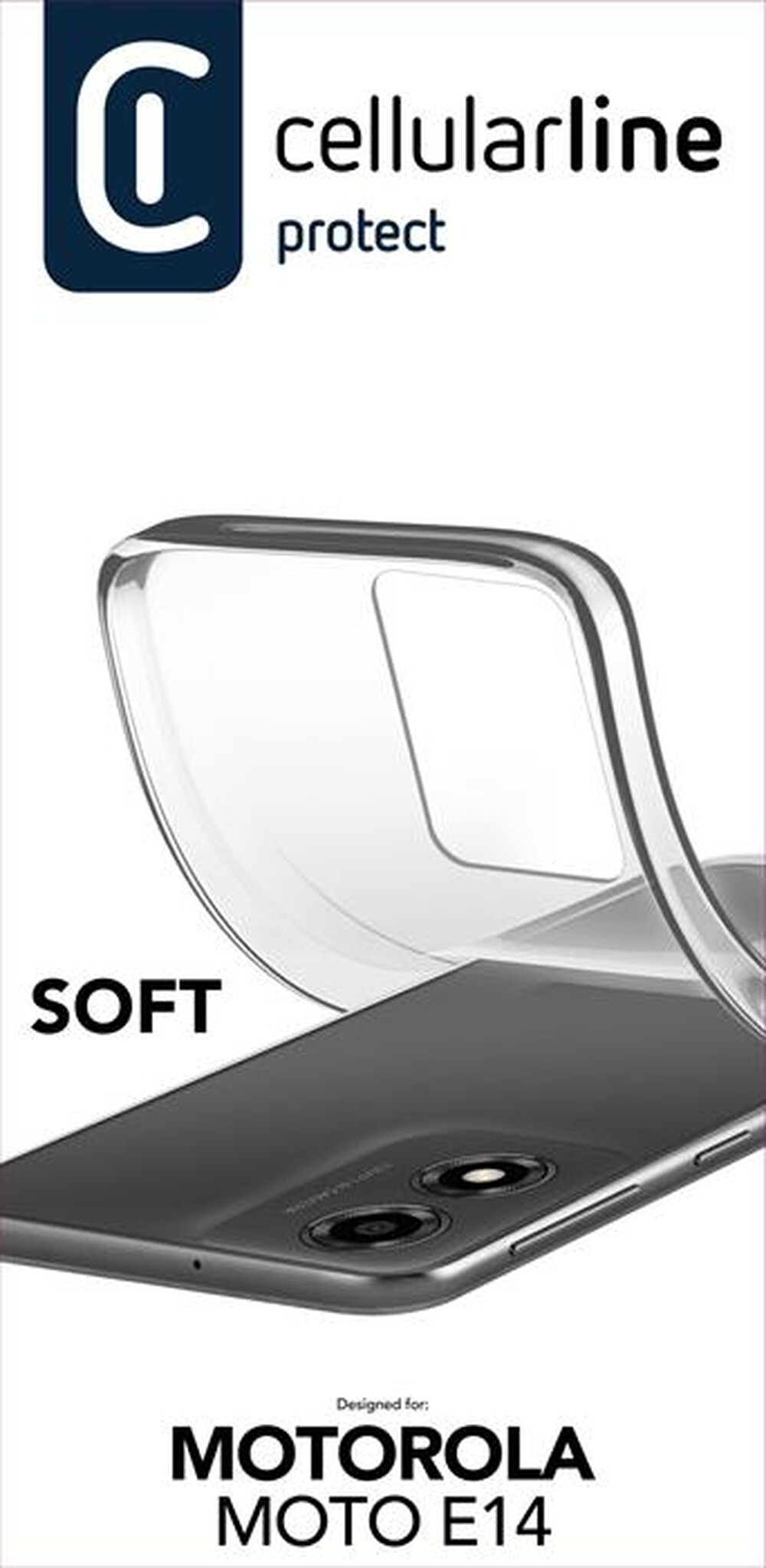 Immagine del prodotto CELLULARLINE - Cover in gomma morbida SOFT per Moto E14-Trasparente