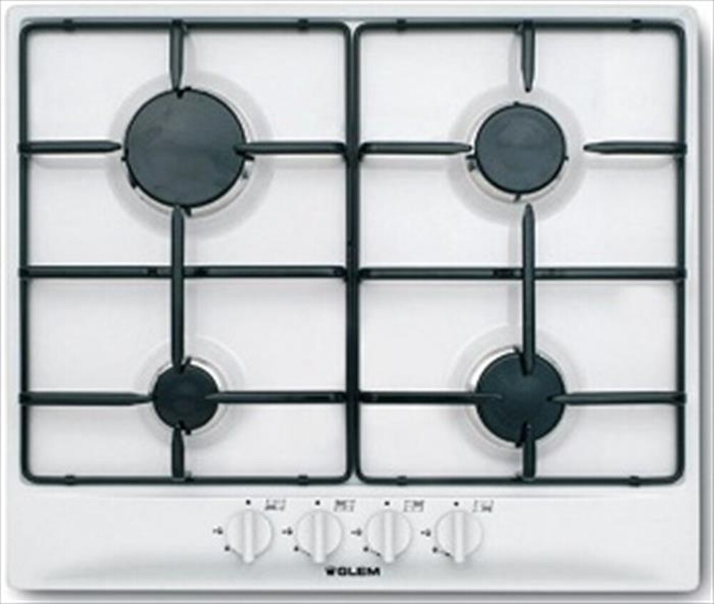 "GLEM GAS - Piano cottura a gas GT64WH 4 fuochi 58,5cm-Alluminio"