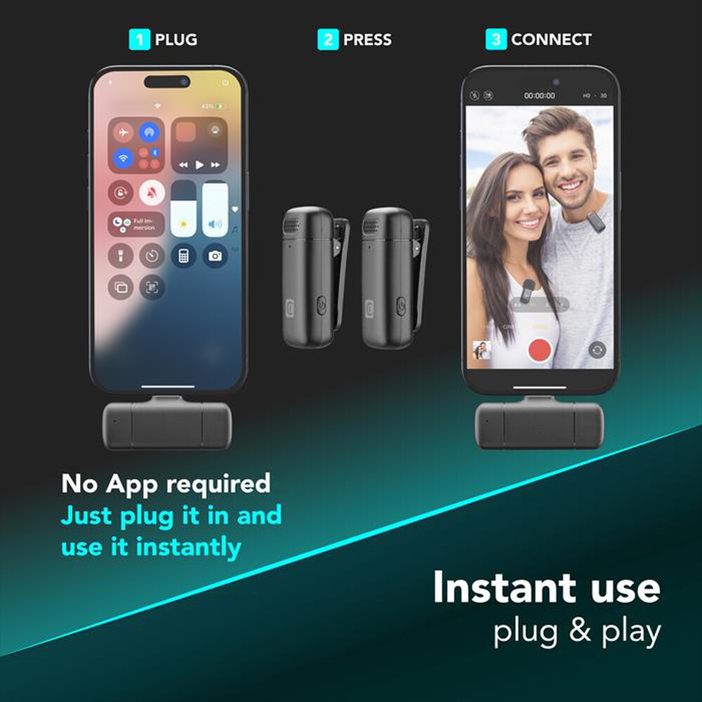 Immagine del prodotto CELLULARLINE - Talk Pro Kit di due microfoni e un ricevitore-Nero