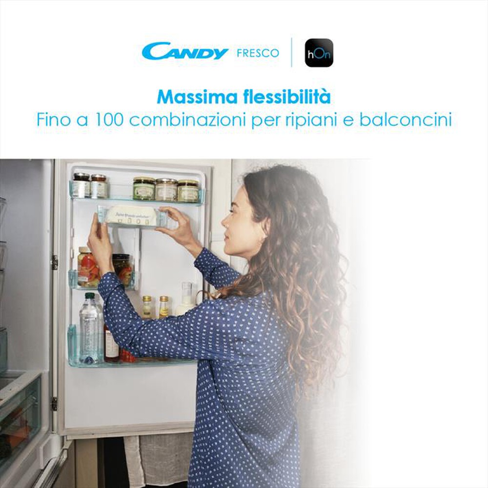 "CANDY - Frigorifero combinato CCE4T620ES Classe E 377 lt"