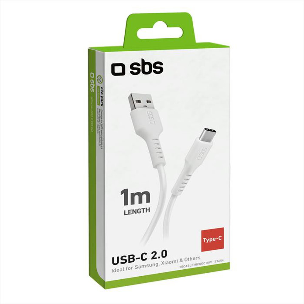 "SBS - Cavo per dati e ricarica USB-A TECABLEMICROC10W-Bianco"