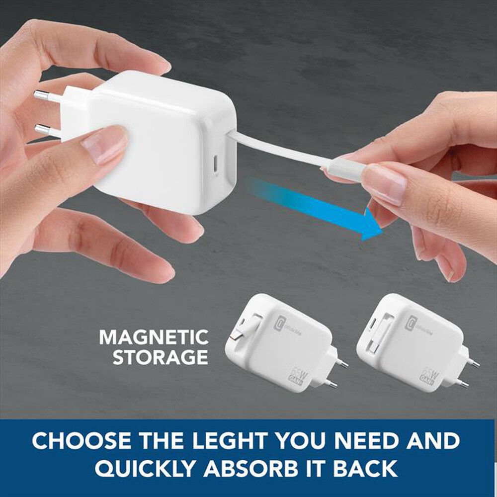 Immagine del prodotto CELLULARLINE - RETRACTABLE POWER 65W-Bianco
