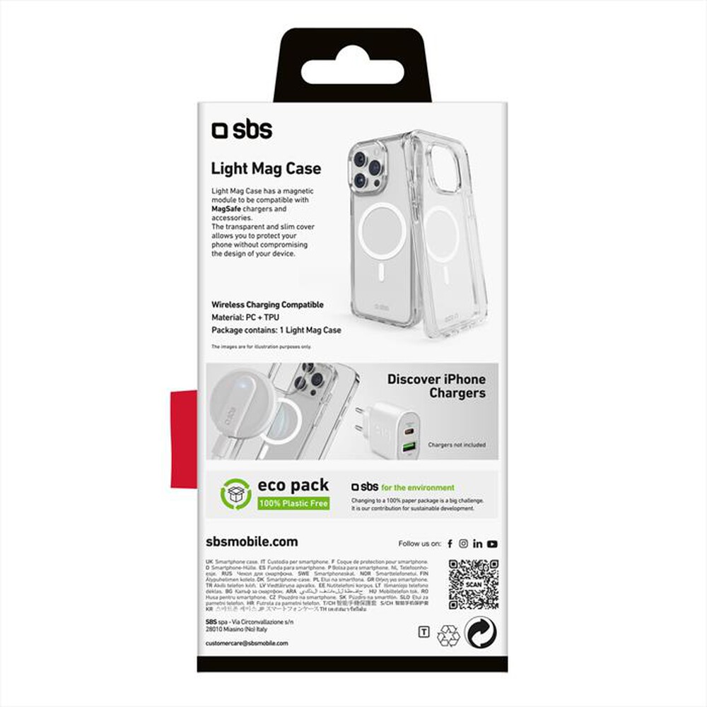 "SBS - Cover Lite Mag TELIGMAGIP1561PT per iPhone 15 Pro-Trasparente"