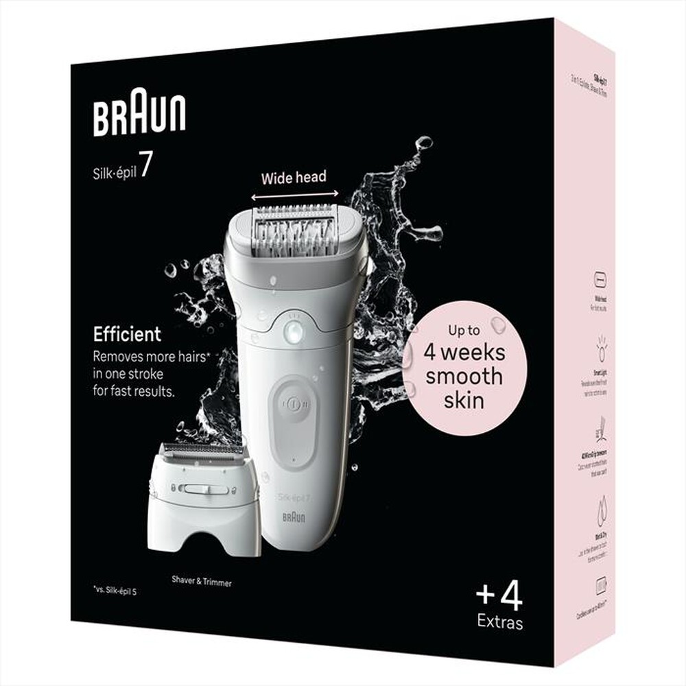 "BRAUN - Epilatore SILK-ÉPIL 7 7-041-BIANCO/ARGENTO"