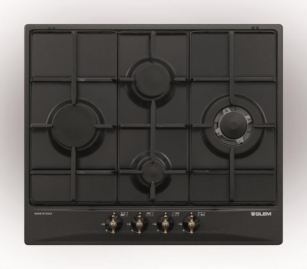 "GLEM GAS - Piano cottura a gas GT645AN 4 fuochi 58,5cm-ANTRACITE"