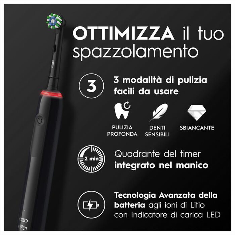 "ORAL-B - Spazzolino elettrico PRO3 3000-Nero"