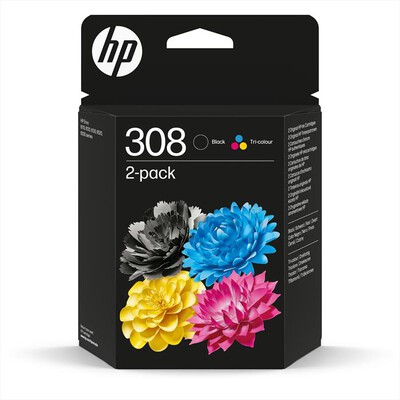 HP - 308 COMBO PACK CARTUCCE ORIGINALI-Nero, Tricromia