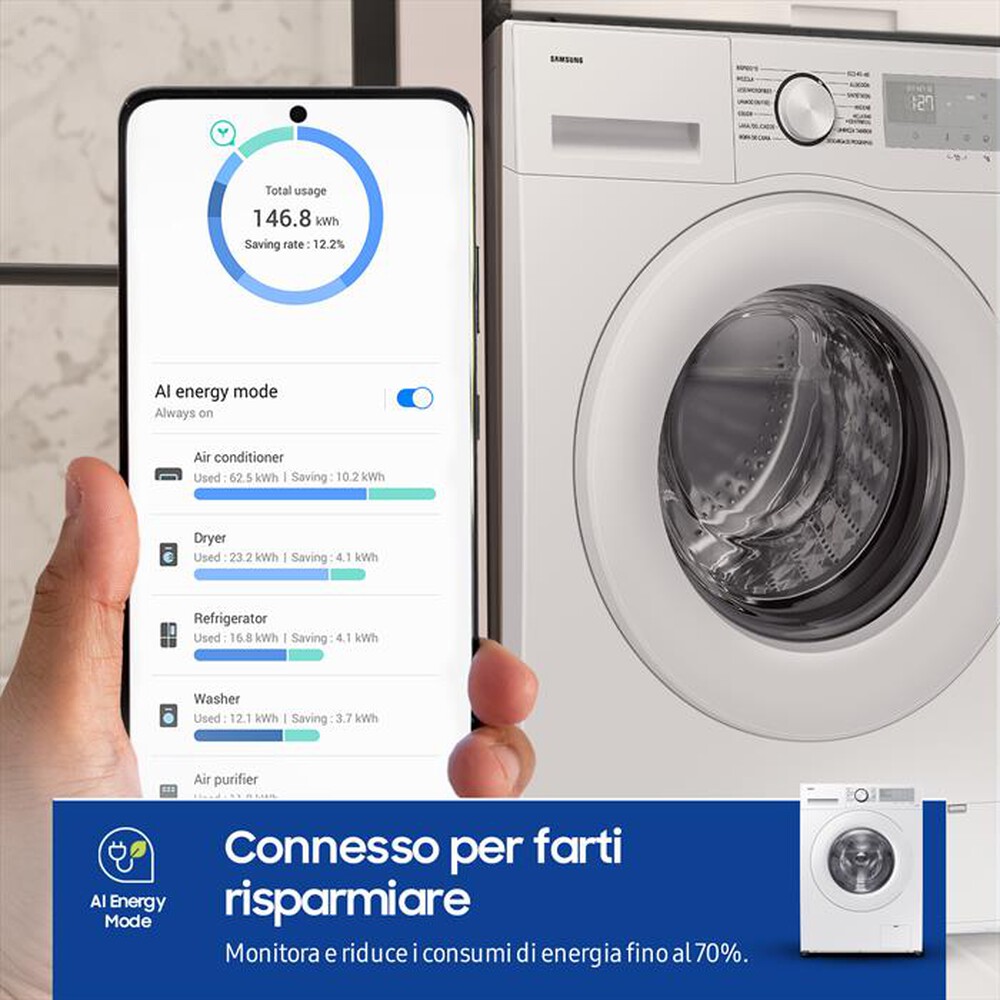 "SAMSUNG - Lavatrice WW90CGC04DTHET 9 Kg Classe A-bianco"