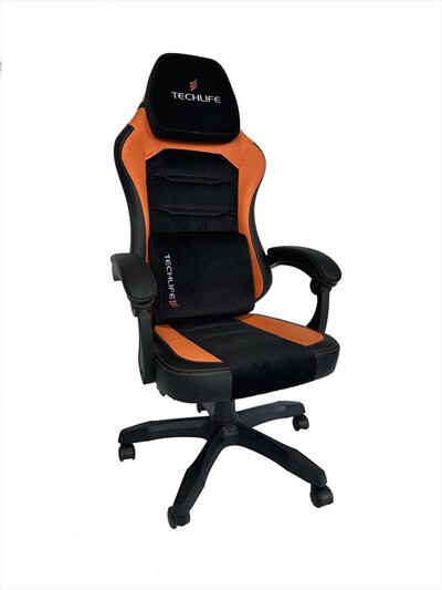TECHLIFE - TLGT0007 Sedia Gaming reclinabile Space - TLGT0007-Nero/arancione