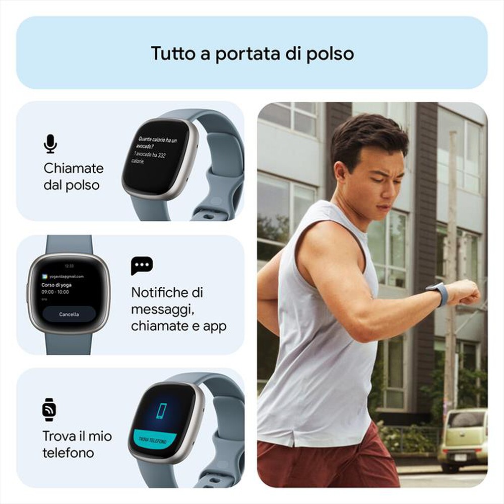 "FITBIT - VERSA 4 - FB523SRAG-BLU AVIO/ALL GRIGIO PL"