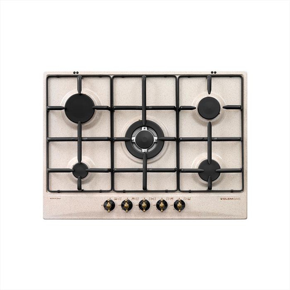 "GLEM GAS - Piano cottura a gas GT755SA 5 fuochi 68,5cm-Avena"