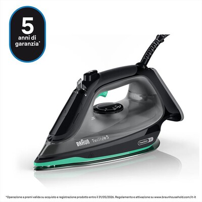 BRAUN - Ferro a vapore TexStyle 5 SI5277GR-Nero-verde,  BRAUN - Ferro a vapore TexStyle 5 SI5277GR-Nero-verde