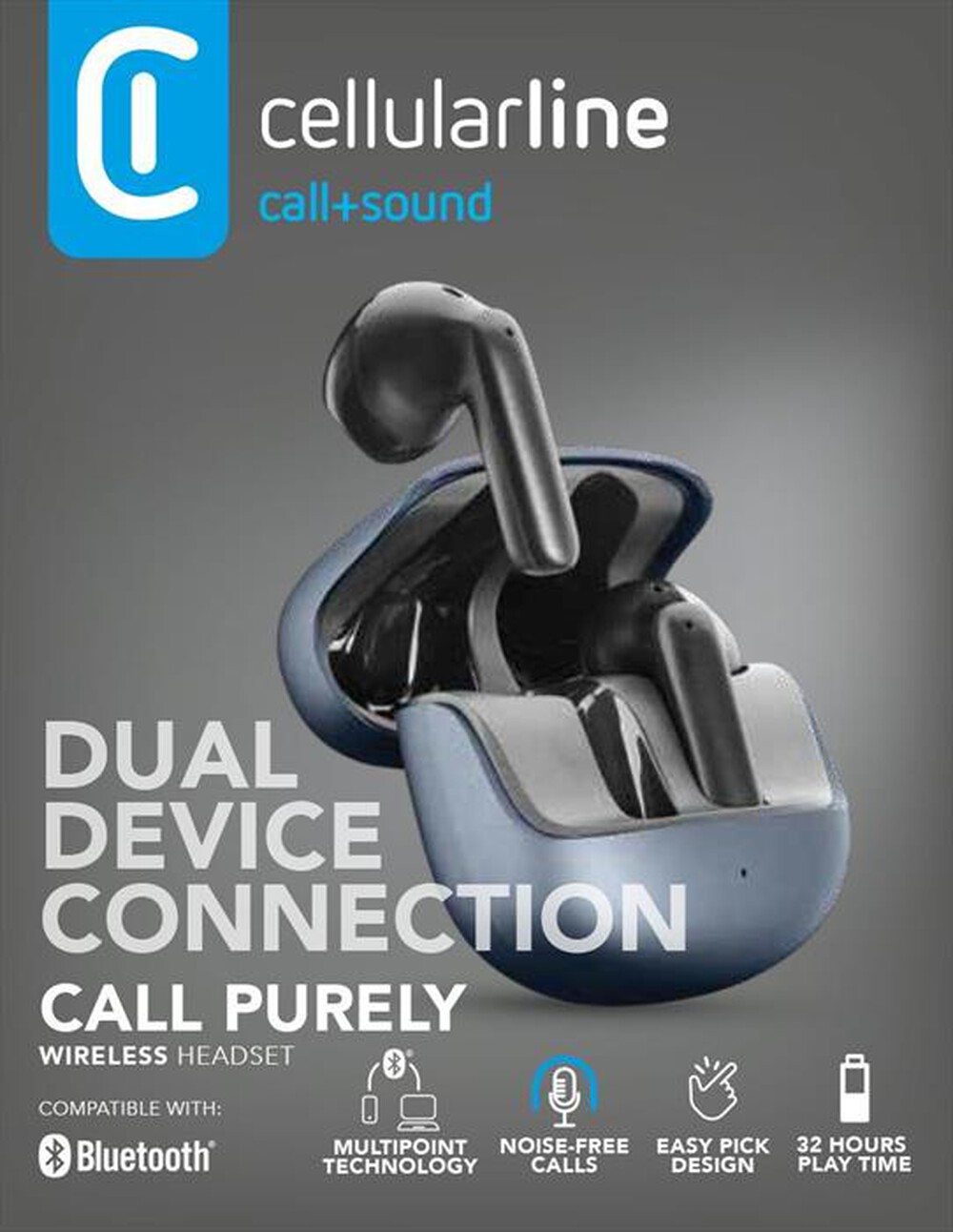 Immagine del prodotto CELLULARLINE - Auricolare bluetooth CALL PURELY-Nero