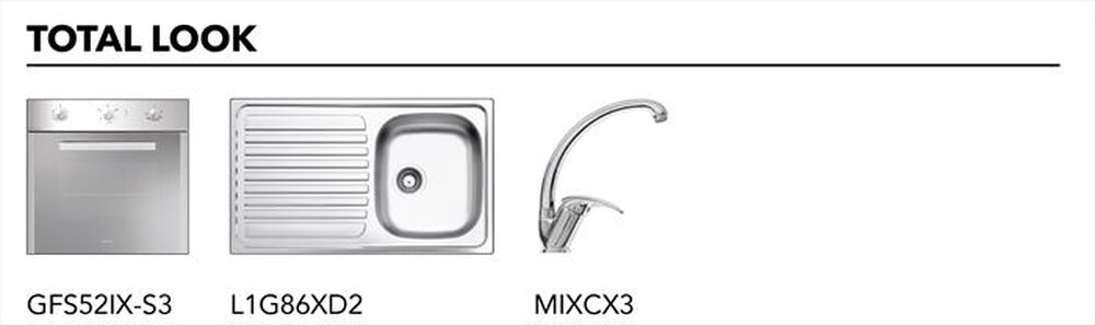 "GLEM GAS - Piano cottura a gas GT64HIX 4 fuochi 58,5cm-Inox"