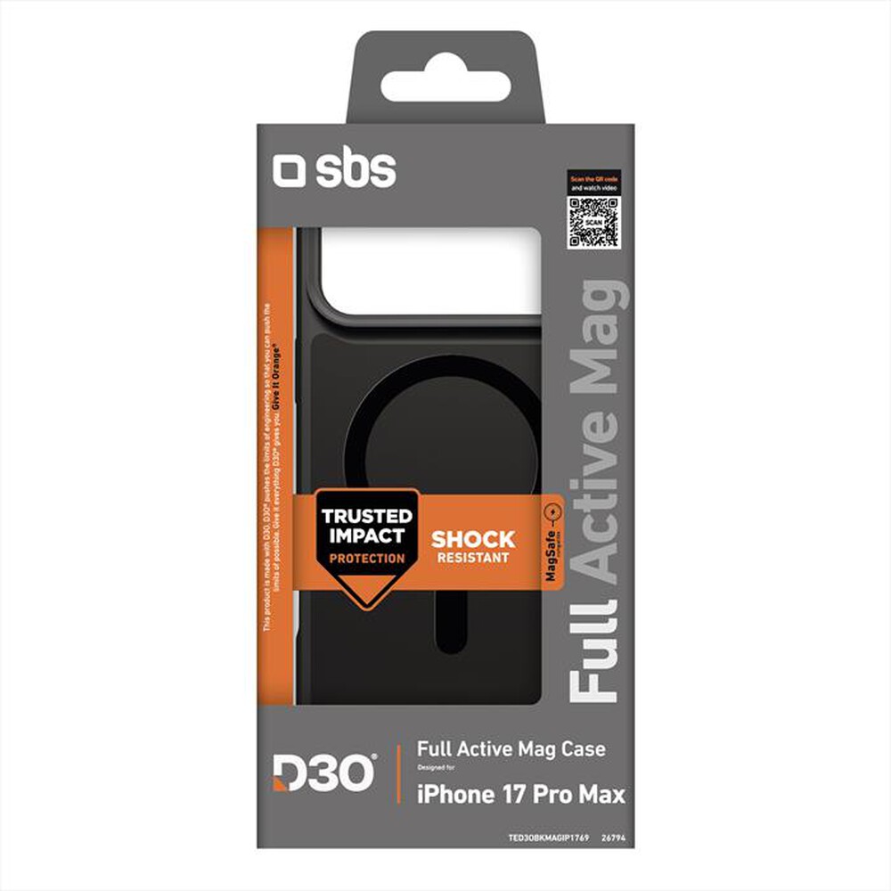 Immagine del prodotto SBS - Cover Full active mag case per iPhone 17 Pro Max-Nero