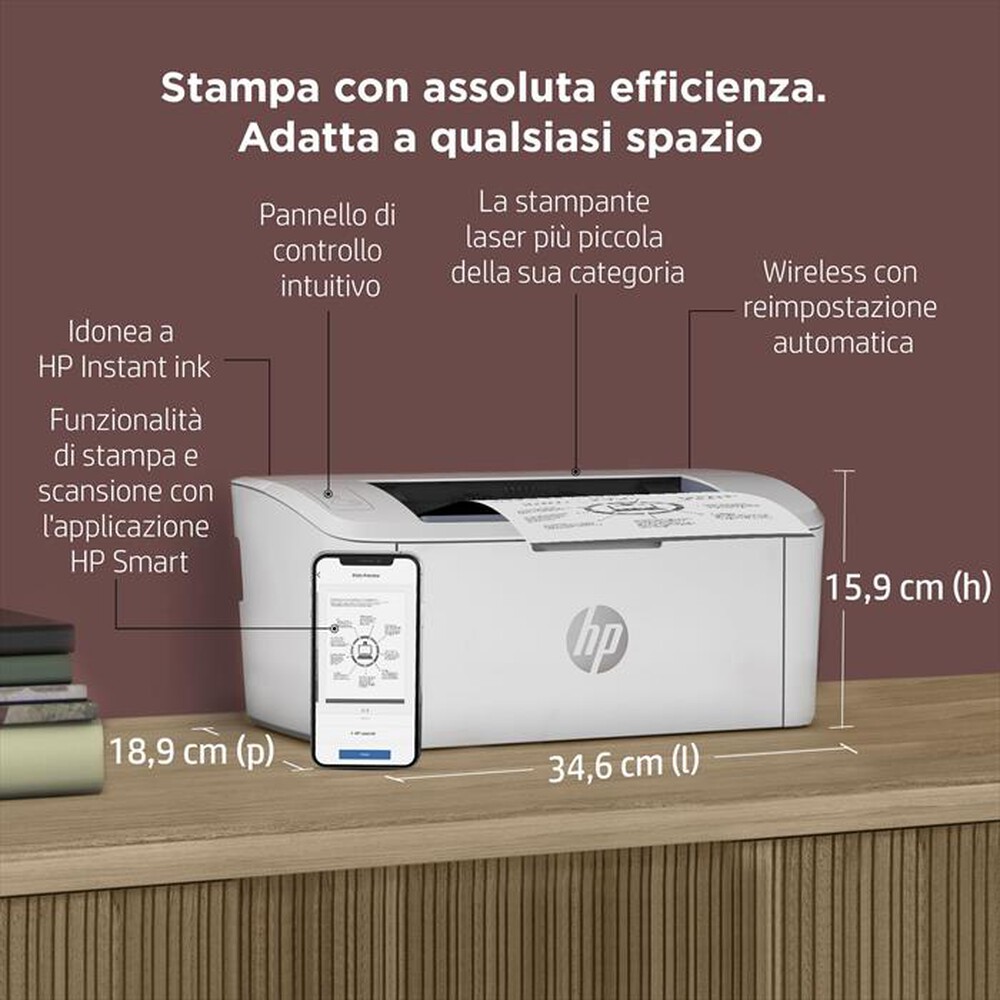 "HP - Stampante LASERJET M110W-Bianca"