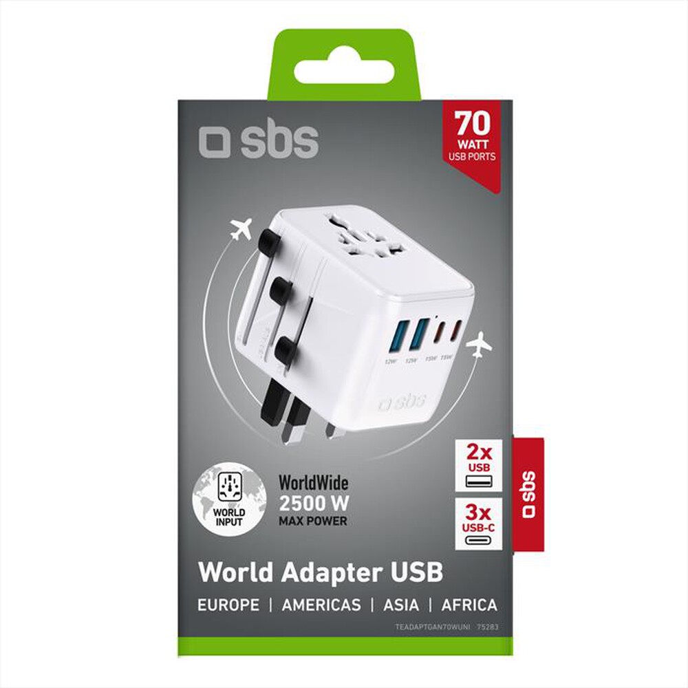 Immagine del prodotto SBS - Adattatore da viaggio universale TEADAPTGAN70WUNI-Nero