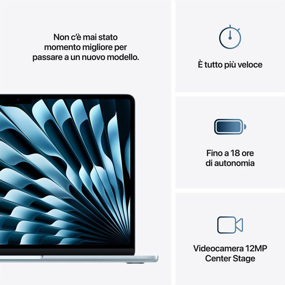 Immagine del prodotto APPLE - MacBook Air 13'' M4 10 CPU 10 GPU 16GB 512GB SSD-Celeste