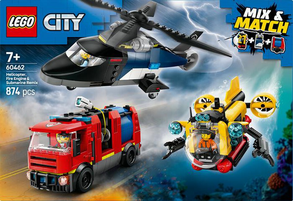 Immagine del prodotto LEGO - CITY Elicottero, autopompa e sottomarino 60462