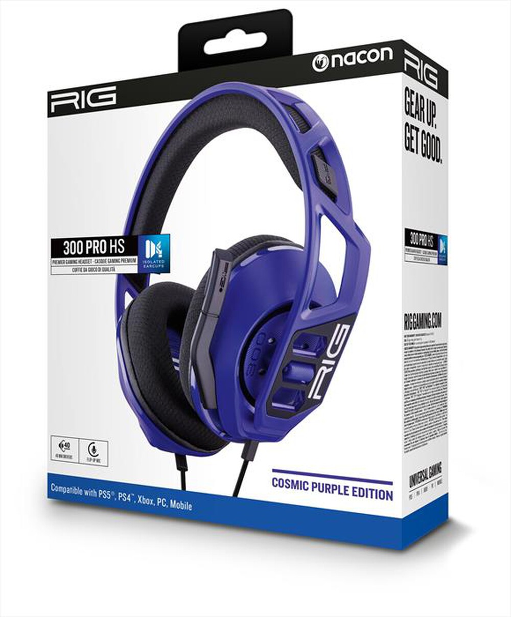 "NACON - CUFFIE GAMING RIG 300 PRO HS PS4/PS5, VIOLA-Viola"