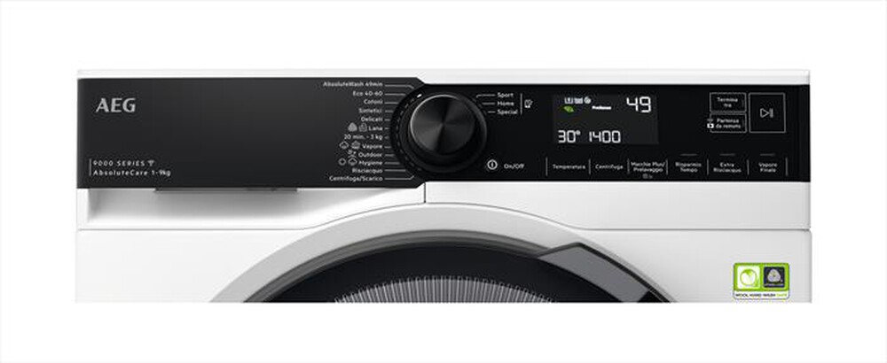 "AEG - Lavatrice LR9H94GBS 9 Kg Classe A-Bianco/oblò nero"