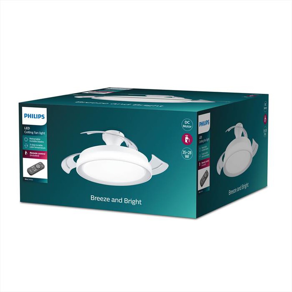 "PHILIPS - PLAFONIERA CON VENTILATORE BLISS 35+28 W-Bianco"