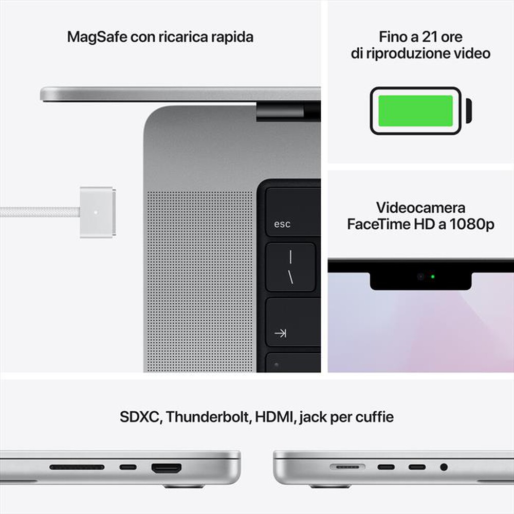 "APPLE - MacBook Pro 16\"  M1 Max  10-core  32-core, 1TB SSD-Argento"