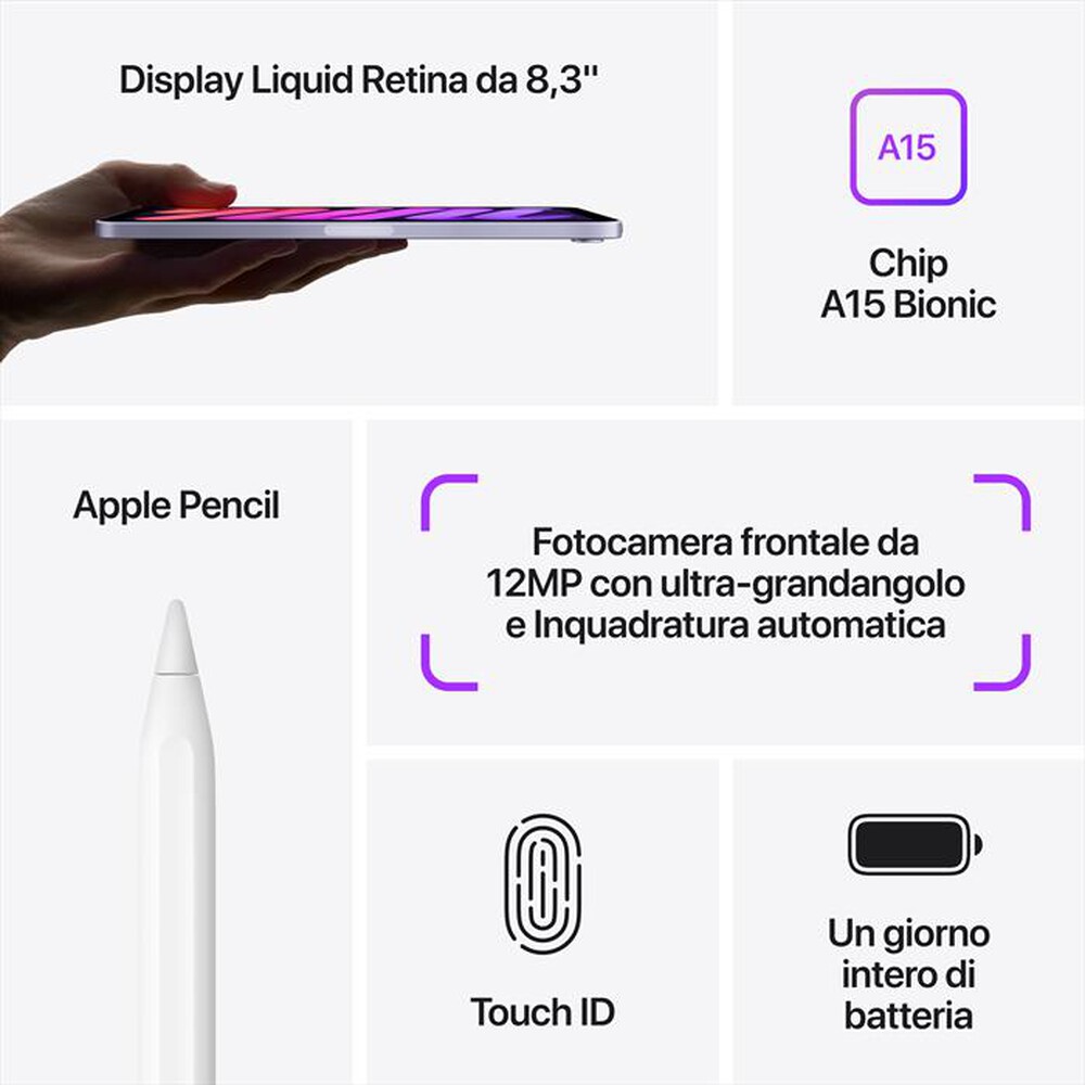 "APPLE - iPad mini Wi-Fi + Cellular 256GB-Purple"