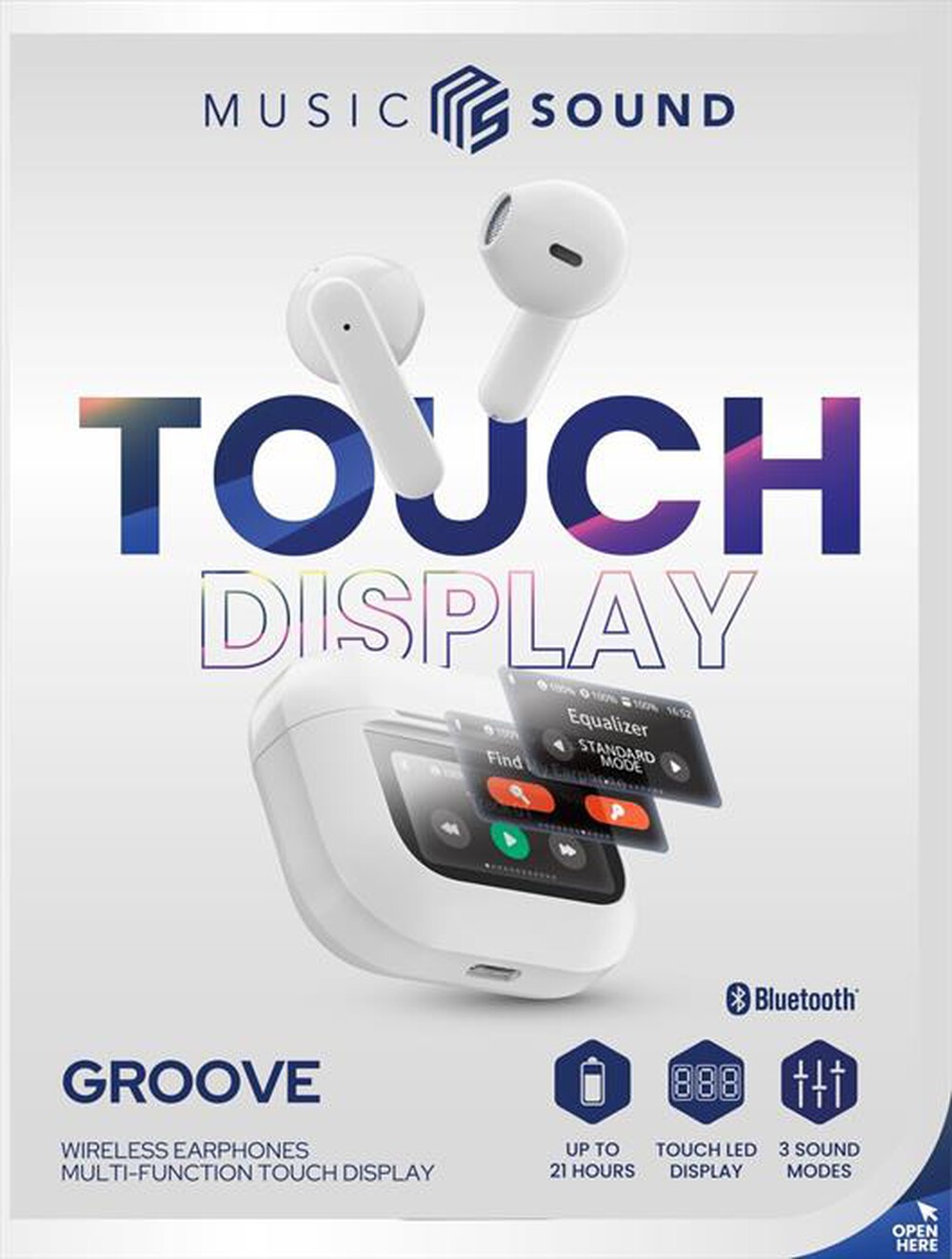 Immagine del prodotto MUSIC SOUND - Auricolare bluetooth GROOVE-Bianco