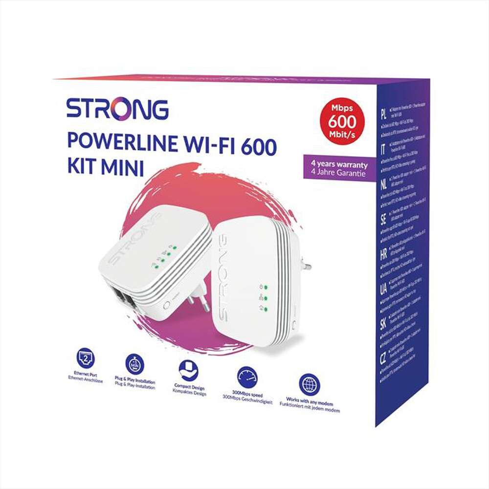 "STRONG - Powerline kit 2 pezzi compatti POWERLWF600DUOMINI-bianco"