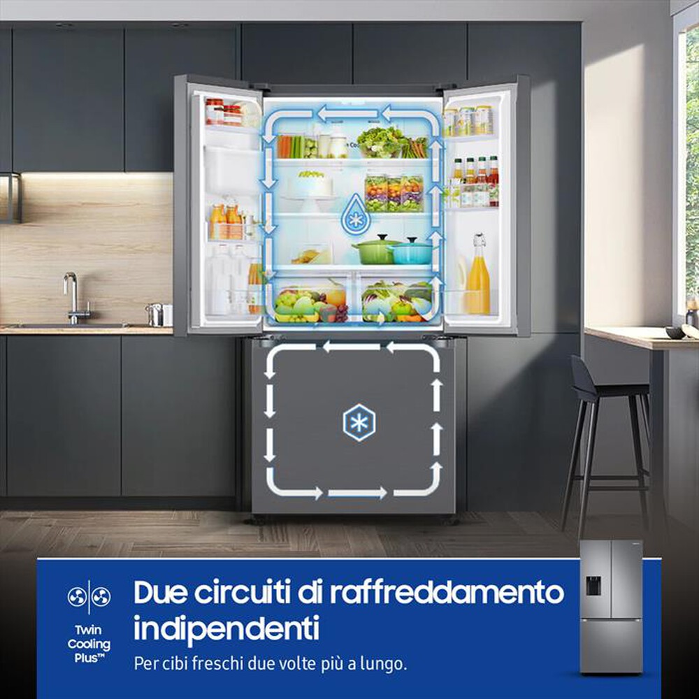 "SAMSUNG - Frigorifero 3 porte RF50C530ES9/EF Classe E 495 lt-METAL INOX"