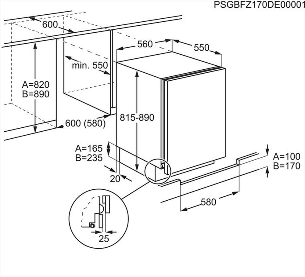 Immagine del prodotto ELECTROLUX - Frigorifero sotto-tavolo ESB2AE82S Classe E 107 lt