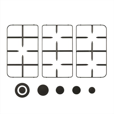 GLEM GAS - 9N98MAT Kit 3 griglie + coprispartifiamma-NERO