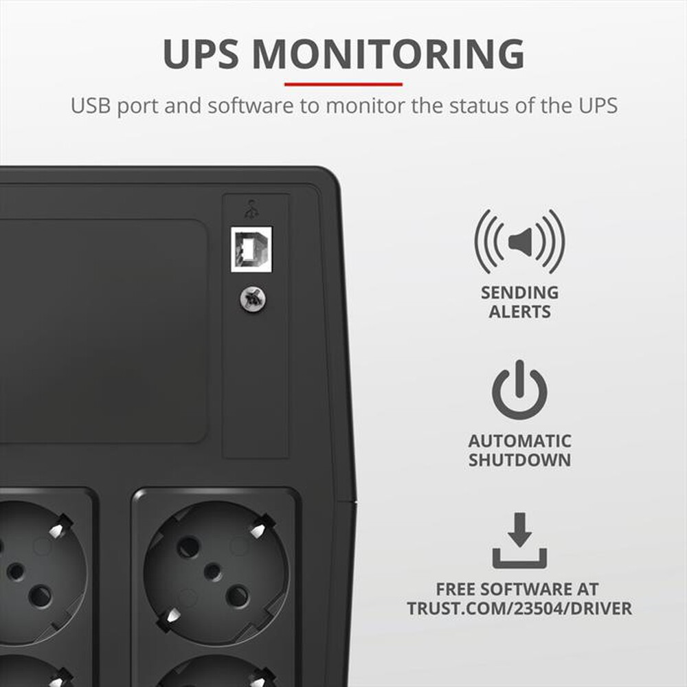 Immagine del prodotto TRUST - PAXXON 1000VA UPS 4 OUTLETS-Black
