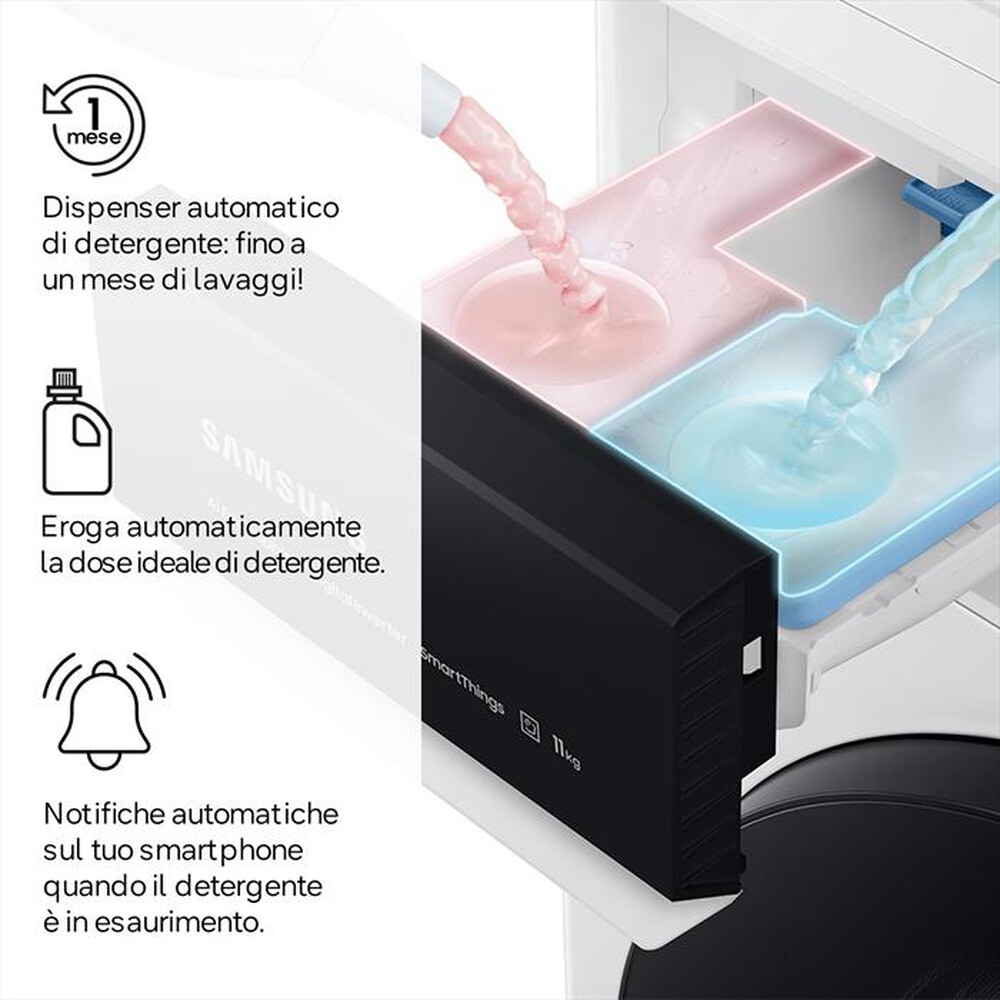 Immagine del prodotto SAMSUNG - Lavasciuga WD90DG6G94BBU3 9/5KG Classe A-nera con obl&ograve; e display nero