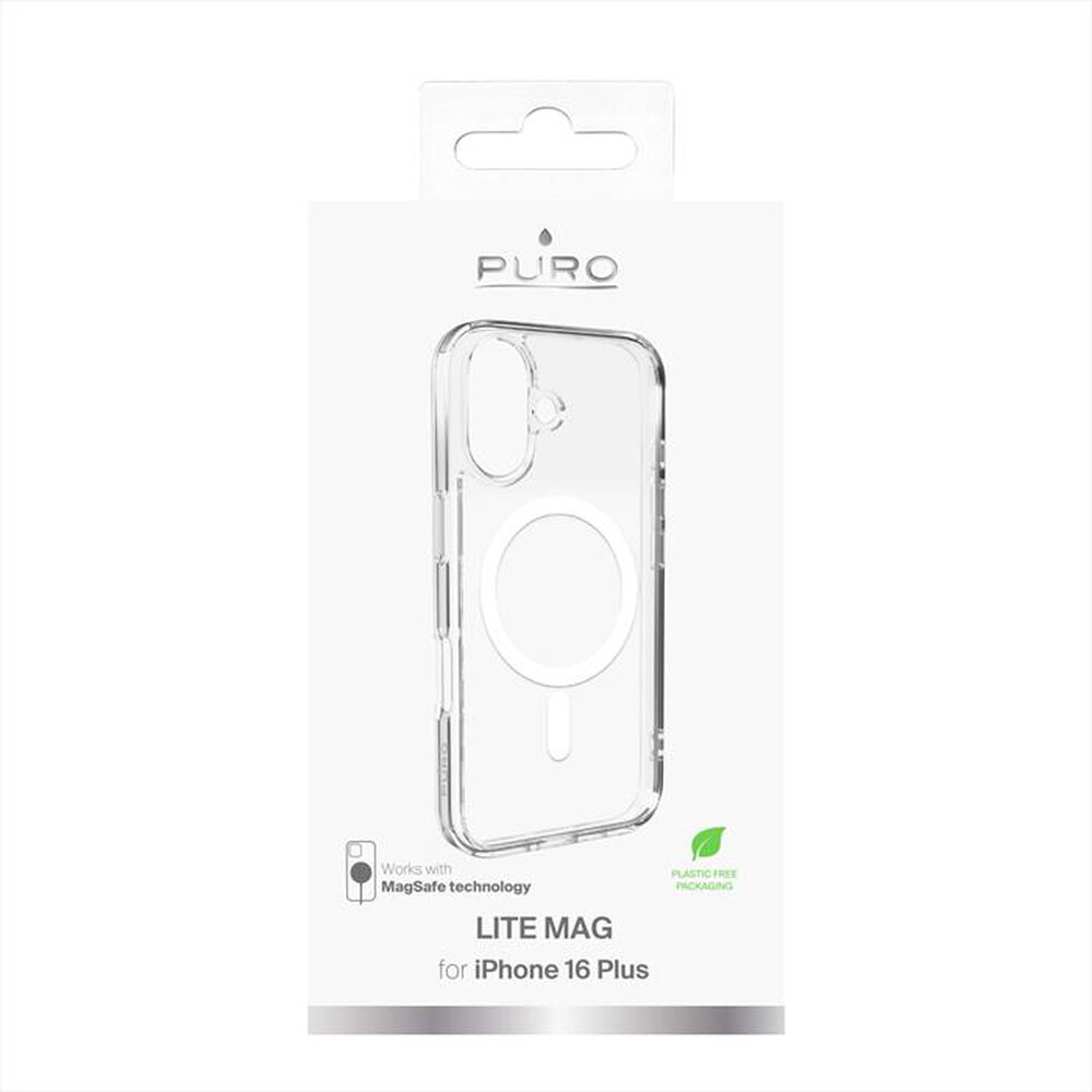 Immagine del prodotto PURO - Cover in TPU+PC LITE MAG per iPhone 16 Plus-Trasparente