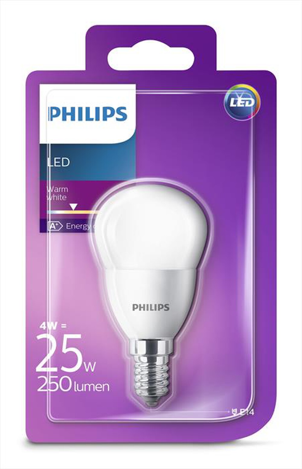 "PHILIPS - LEDSF25SME14 4W E14-Luce bianca calda"