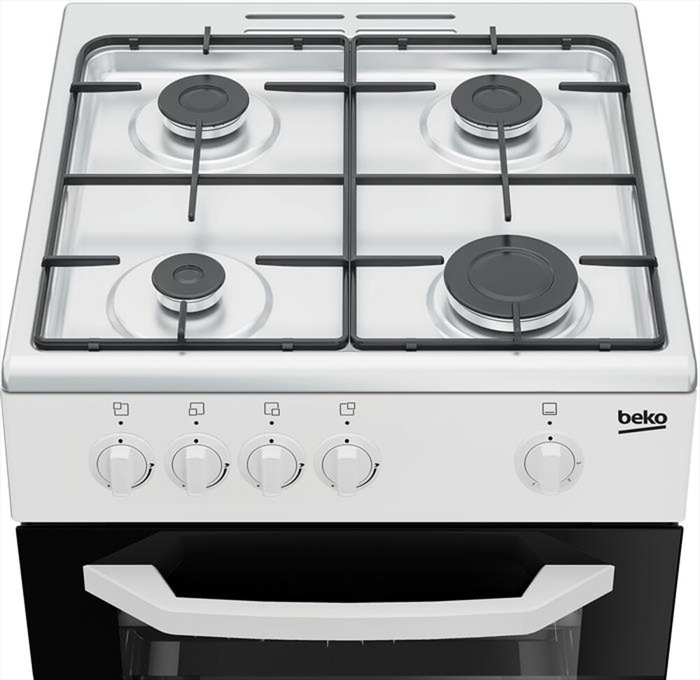 "BEKO - Cucina a gas CSG42001FW-Nero, Bianco"