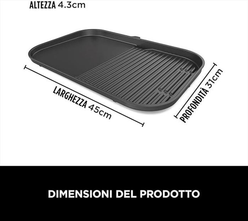 "NINJA - PIASTRA LISCIA E GRIGLIA COMBINATA PER WOODFIRE XL-Nero"
