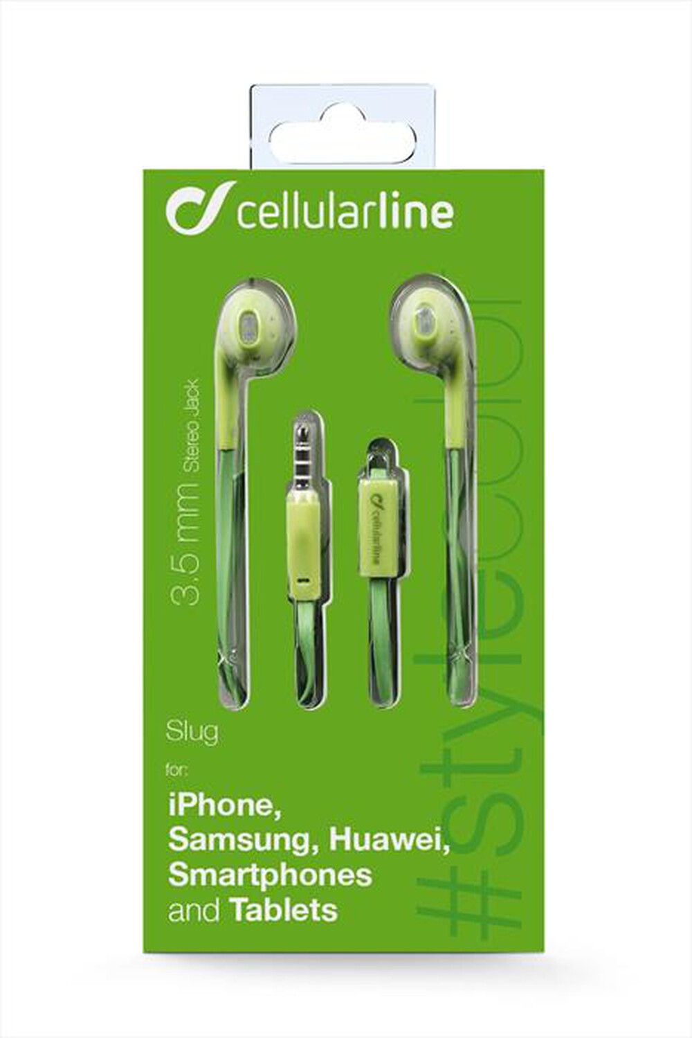 Immagine del prodotto CELLULARLINE - SLUGSMARTG Auricolari con filo-Verde