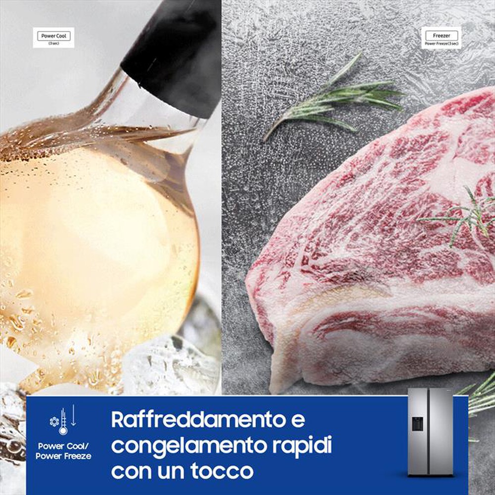 "SAMSUNG - Frigorifero side by side RS68A854CSL/EF Classe C-EZ Clean Steel"
