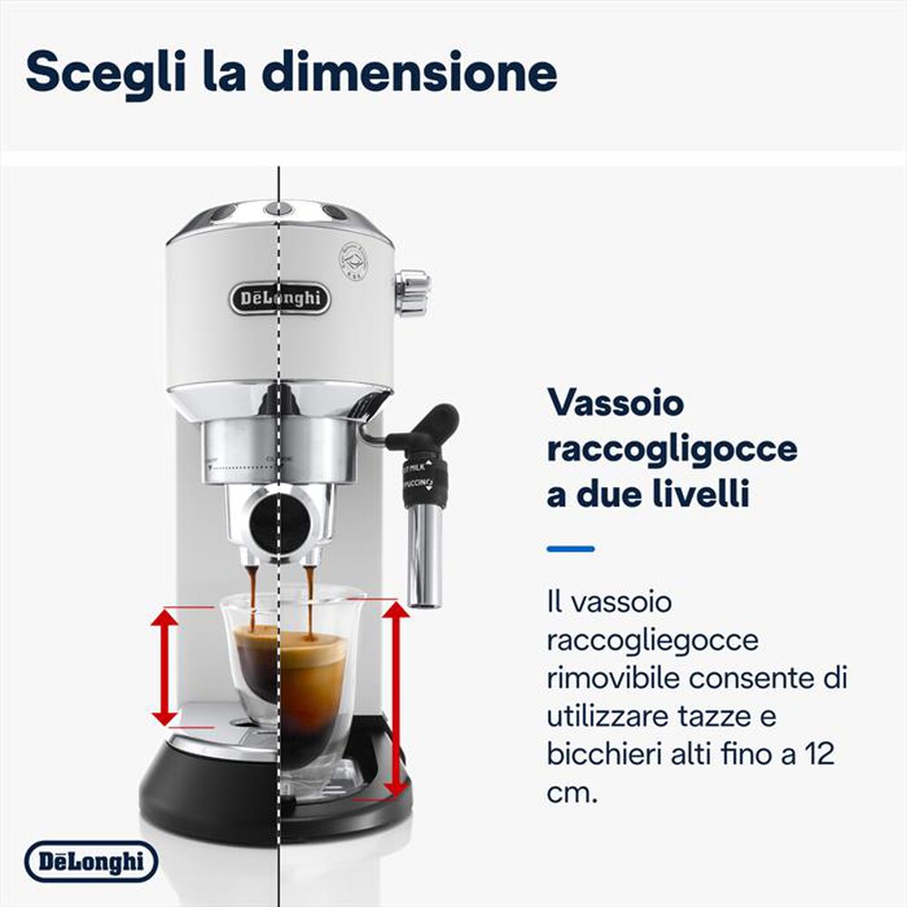 Immagine del prodotto DE LONGHI - Macchina da caff&egrave; manuale Dedica EC685.W-Bianco