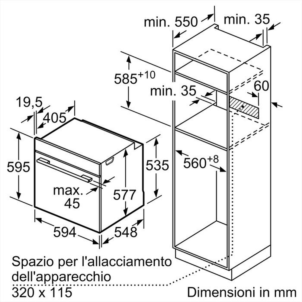 Immagine del prodotto BOSCH - Forno multifunzione HBG7321B1 Classe A+